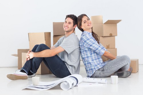 Removal team loading items during a UK move