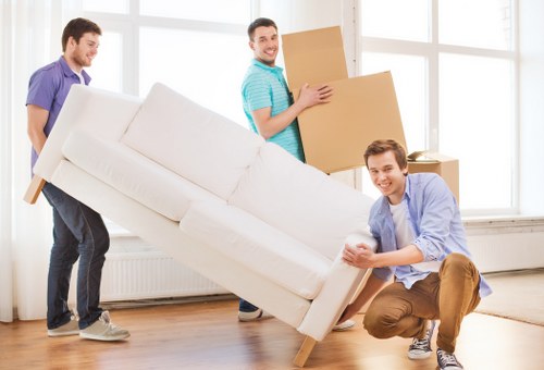 Moving team planning removals in Bayswater on a residential street