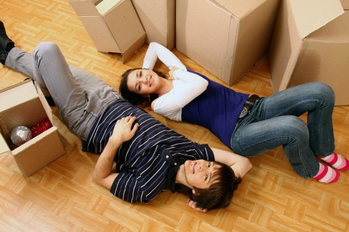 Prepared moving boxes and labels for a Bayswater home move