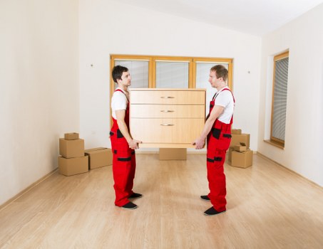 Packed boxes and furniture ready for removals in Bayswater